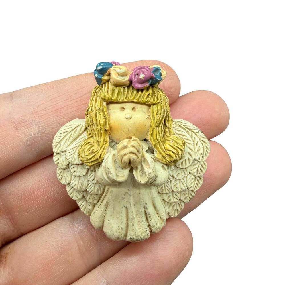 Vintage Praying Angel Brooch , Angel Pin